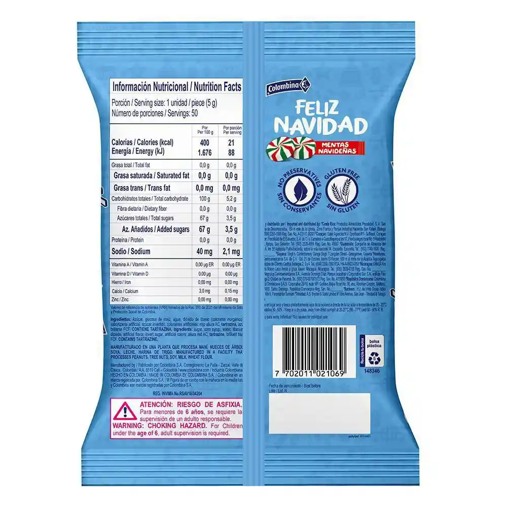 Colombina Menta Navideñas 