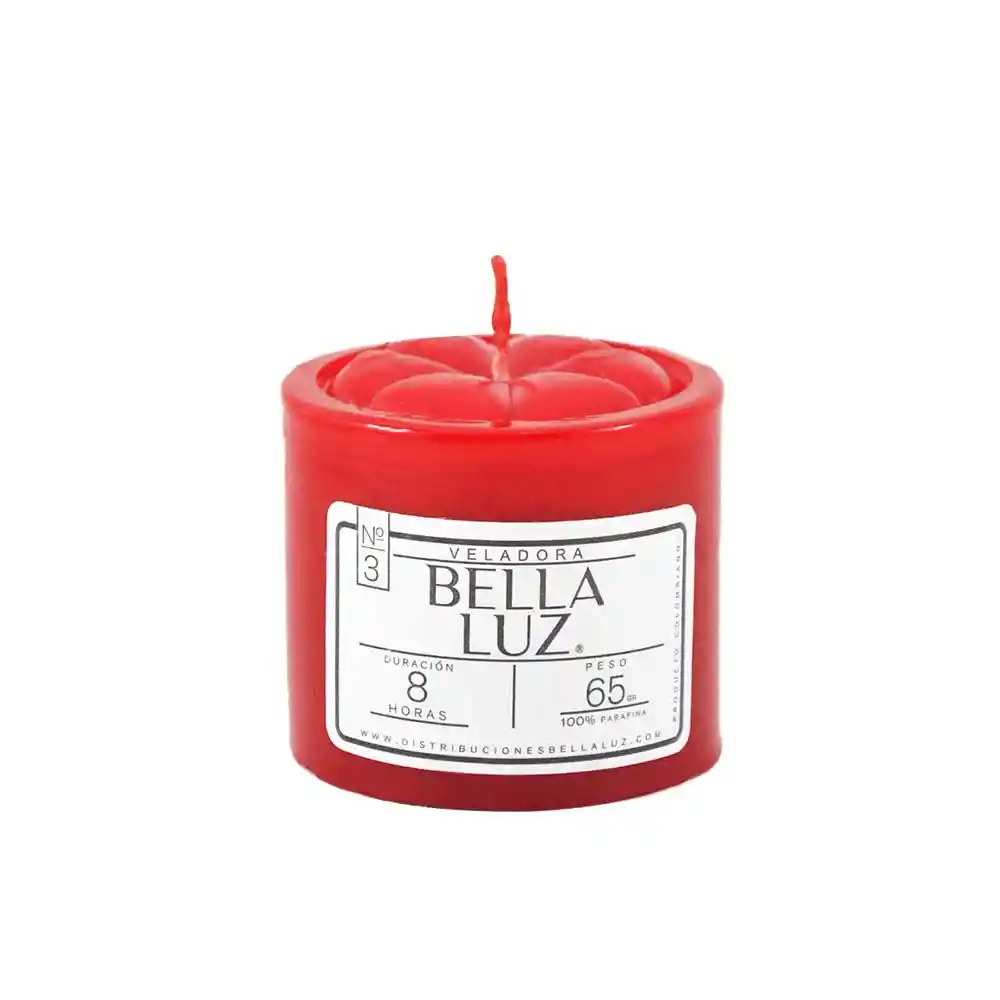 Veladora Roja O3 65 Gr Bella Luz