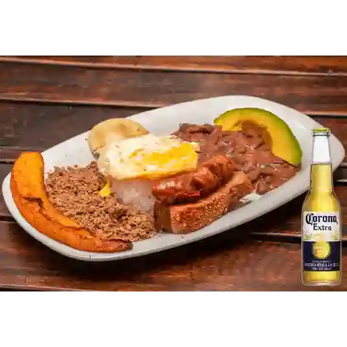 Combo Bandeja Paisa + Cerveza Corona Bot. 355ml