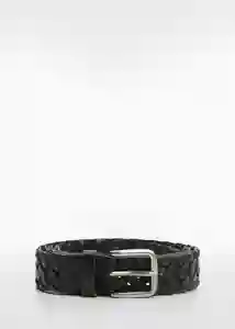 Cinturón Trenza Negro Talla 91 Hombre Mango