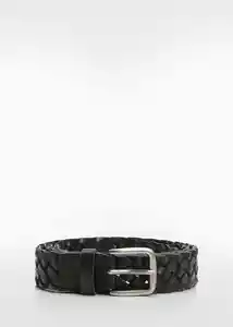 Cinturón Trenza Negro Talla 91 Hombre Mango