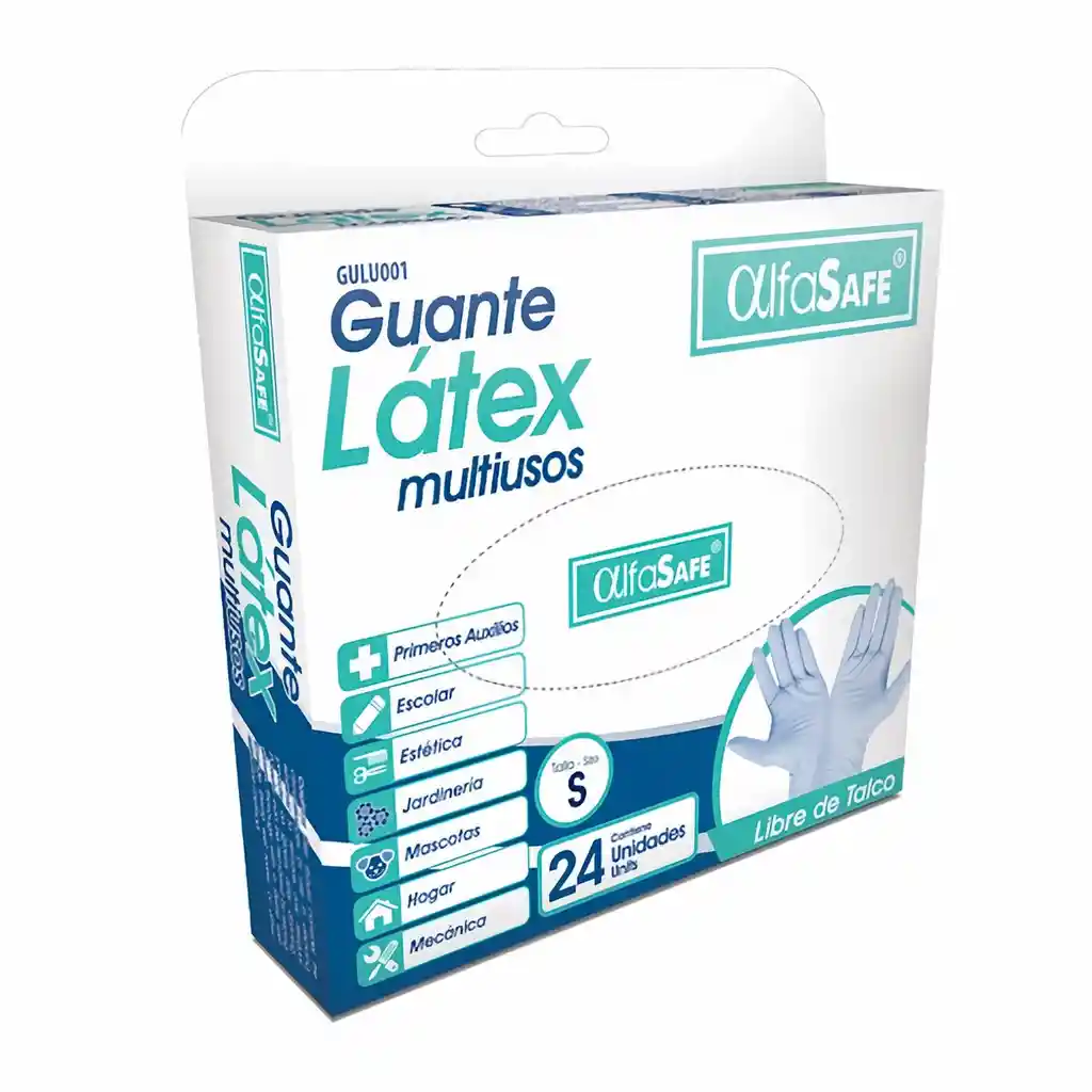Alfa Safe Guantes de Látex Multiusos Talla S