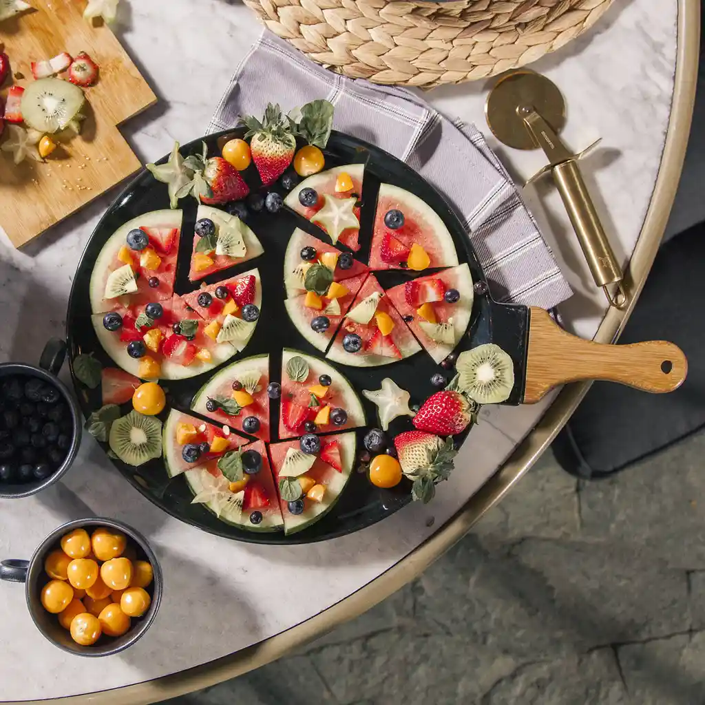 Plato Pizza en Porcelana Negro 32 cm Ambiente Gourmet