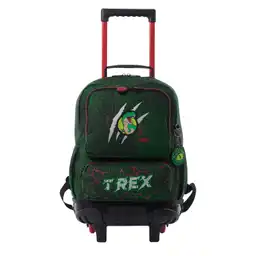 Morral Con Ruedas Niño Rex Dino Mediano Verde
