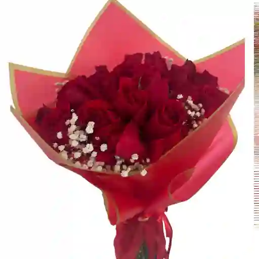 Bouquet rosas y gipsofili