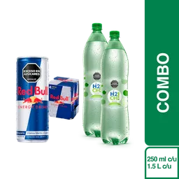 Combo H2OH Lima Limón 1.5 L x 2 Und + Red Bull 4 Und