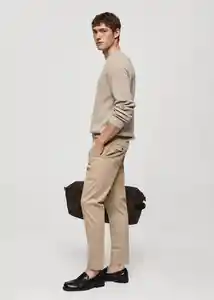 Pantalón Prato Beige Talla 46 Hombre Mango