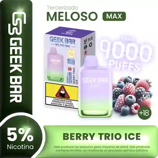 Geek Bar Vape Meloso Max Berry Trio Ice 9000 Puffs 5% Nicotina