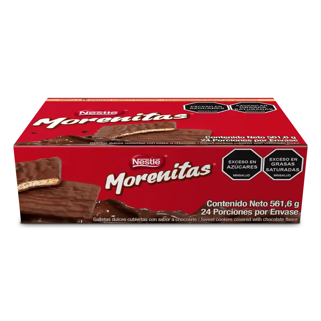 Galletas dulces MORENITAS cubiertas con chocolate 24 Unds x 561,6g