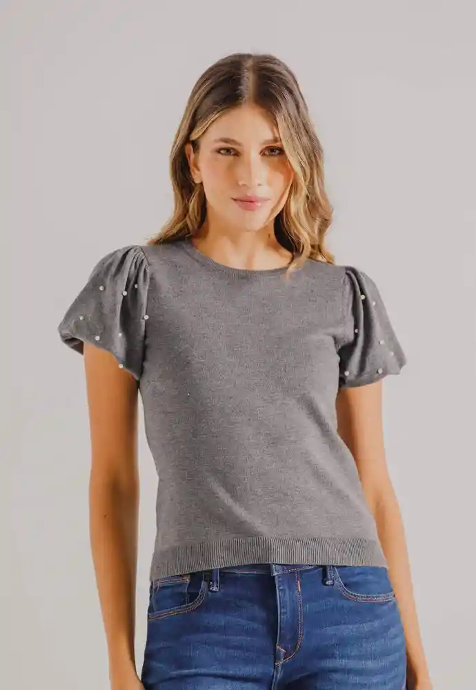 Tejido Cerrado Manga Corta S-gris