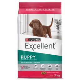 Comida para perros EXCELLENT PUPPY Razas Medianas y Grandes x 3 kg