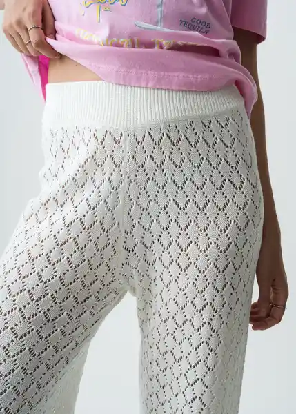 Pantalón Mujer Crudo Marfil Claro T L 432G084 Naf Naf
