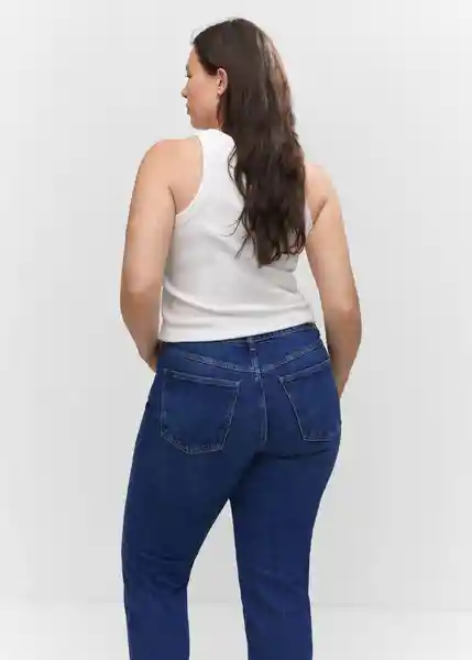 Pantalón Jean New Mom Tejano Oscuro Talla 36 Mujer Mango