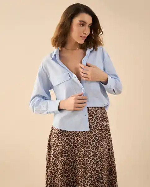 Camisa Azul Cristal Claro Talla XL 612G008 Esprit