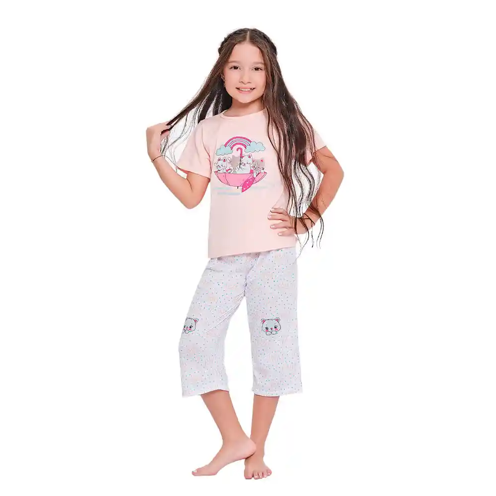 Pijama Niña Capry Blusa Con Mangas Lely Talla 6
