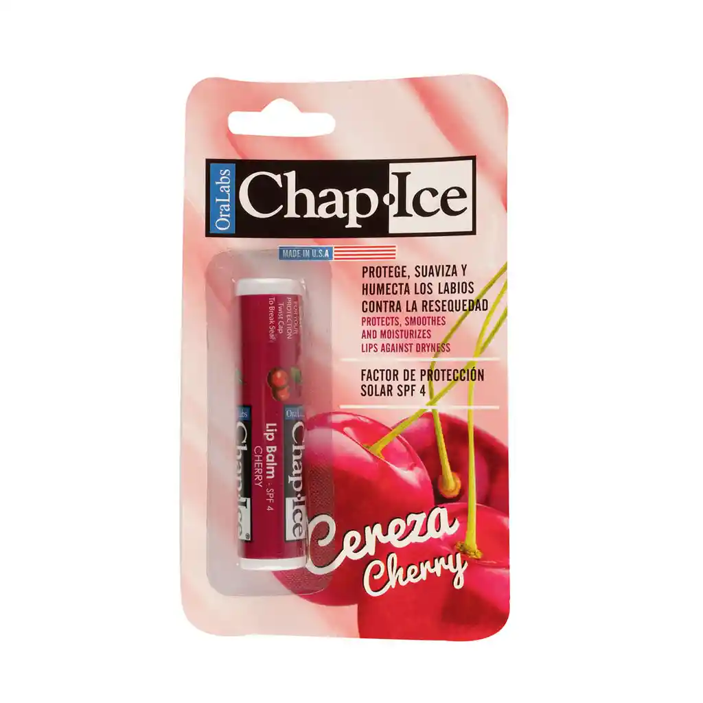 Chap Ice Protector Labial con Spf 4 Cereza