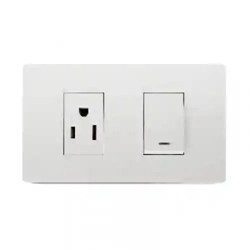 Veto Interruptor Mixto Con Tomacorriente Premium Amer 2p + E