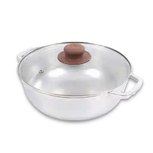 Universal Caldero Fundido + Tapa Vidrio 24 cm