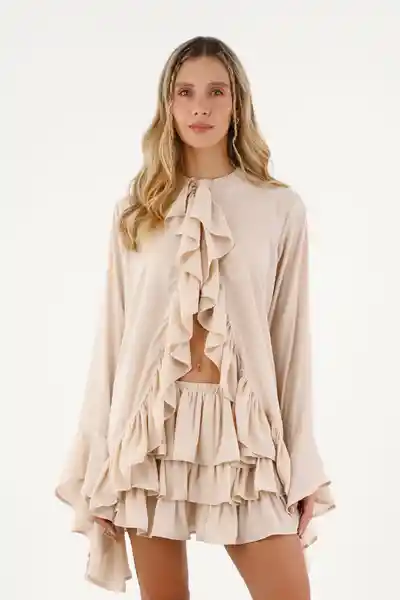 Camisa Aurea Café Talla 02 M