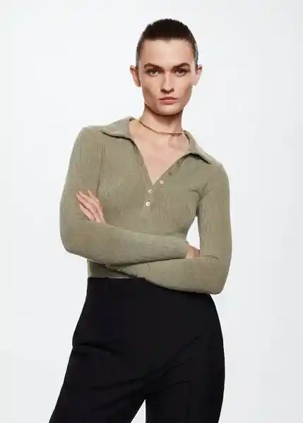 Polo Poli Khaki Talla 27 Mujer Mango