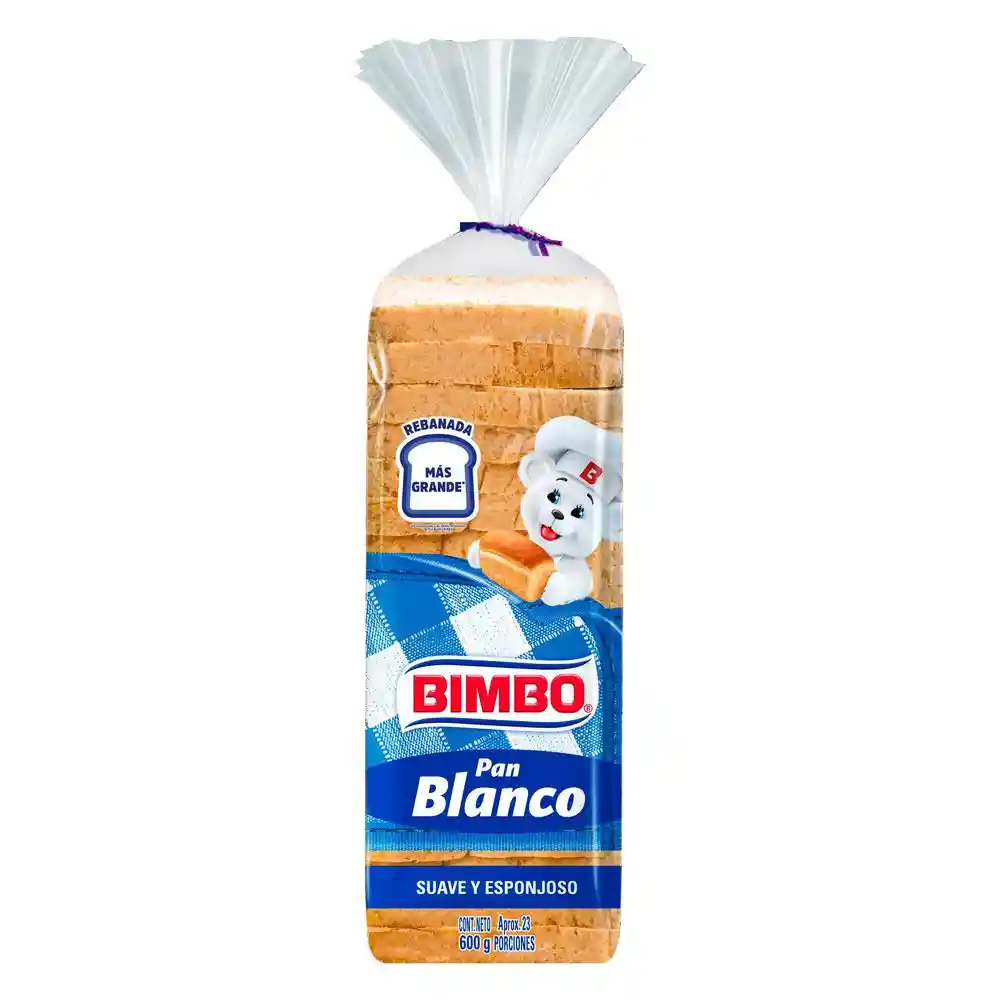 Pan Tajado Bimbo Blanco Suave Esponjoso (600 Gr)