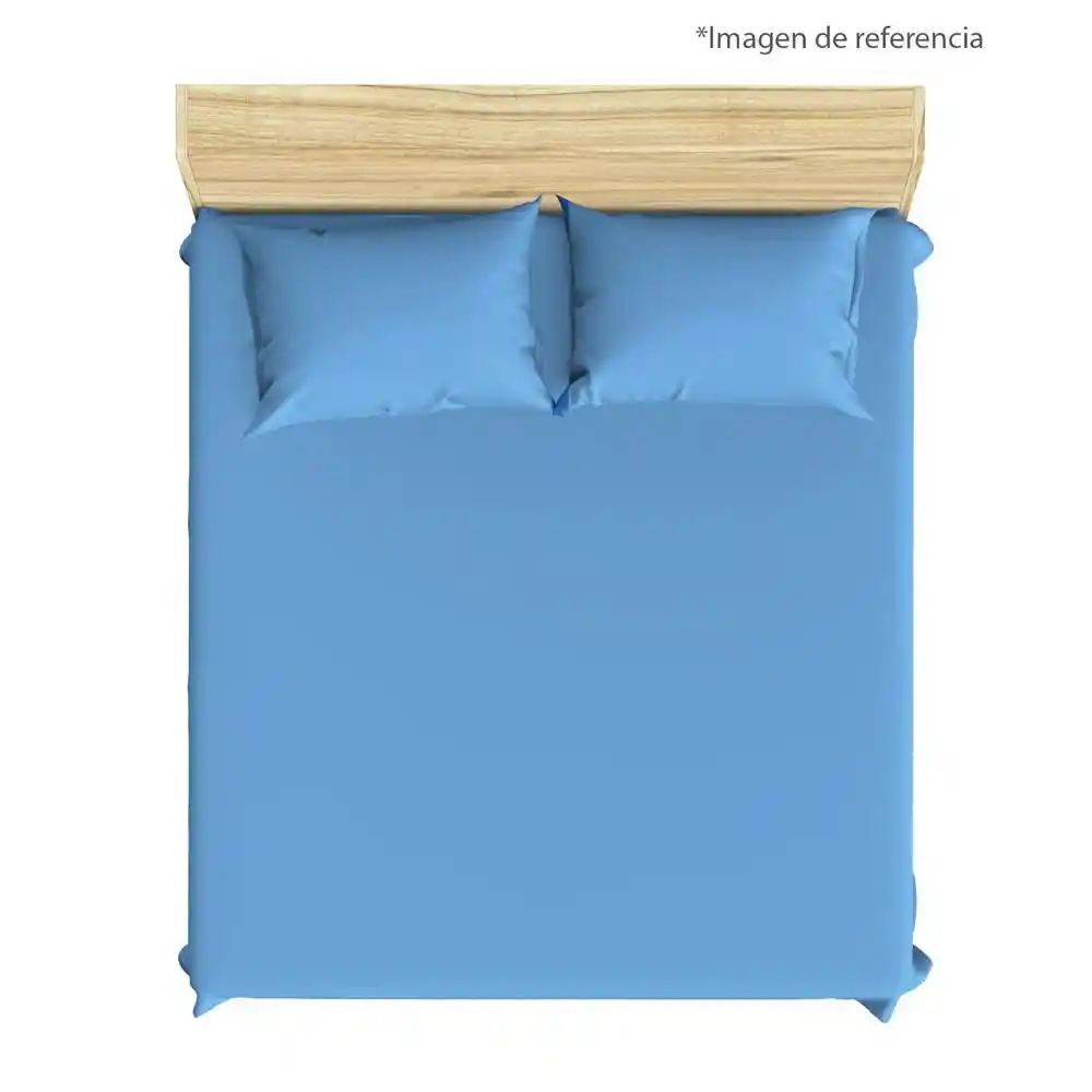 Semijuego 100% Pol Azul Extradoble Unicolor