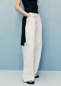 Pantalón Maddy Off White Talla S Mujer Mango