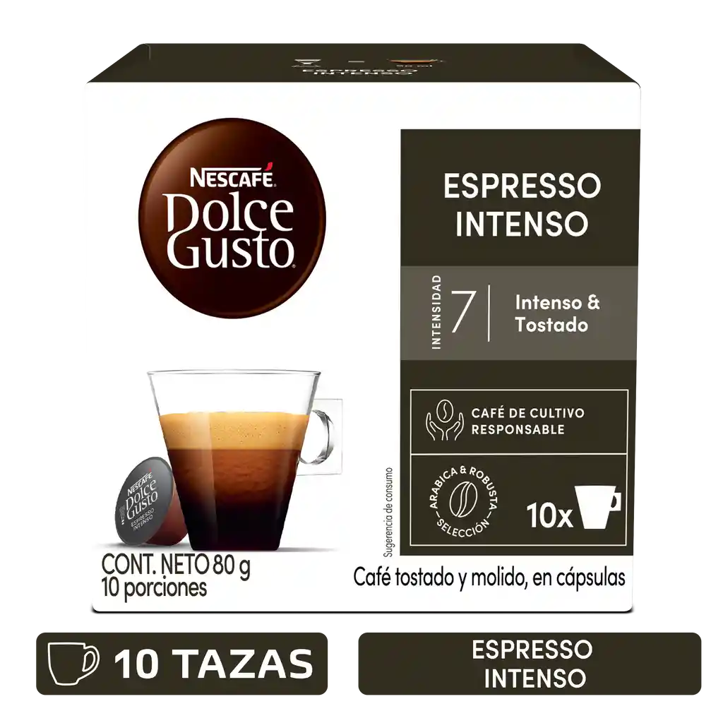 Cápsulas de Café NESCAFÉ DOLCE GUSTO Espresso Intenso x 80g