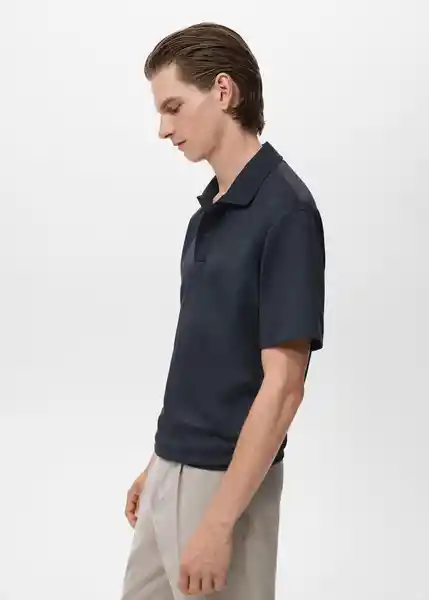 Camiseta Polo Londonp Navy Talla L Hombre Mango