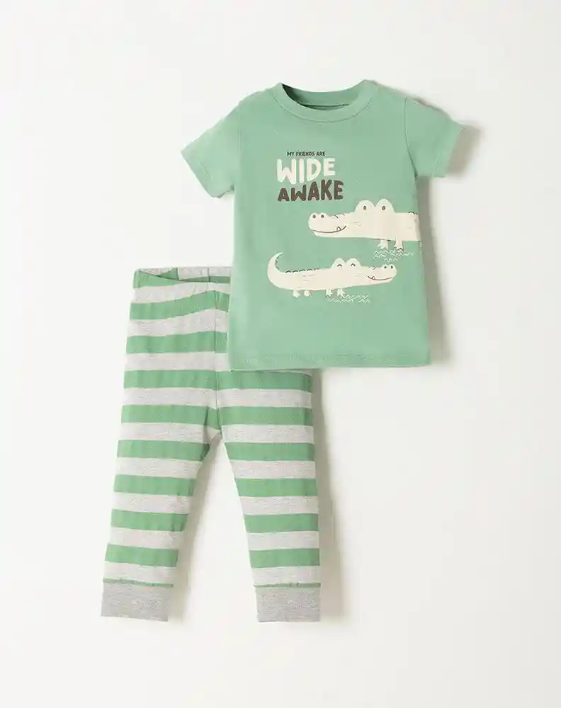Pijama Manga Corta 3t-verde6181