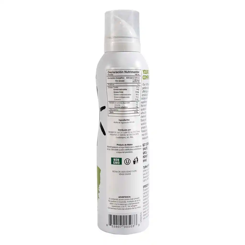 Chosen Foods Aceite de Aguacate en Spray Chosen Foods 134 g P.S