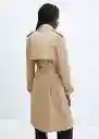 Chaqueta Trench Polana Camel Talla S Mujer Mango