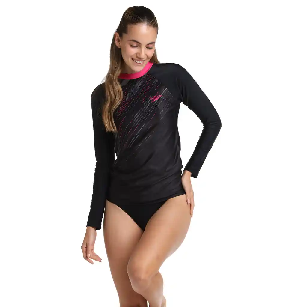Camiseta Manga Larga Sunshine Hyperboom Electric Mujer Negro-s