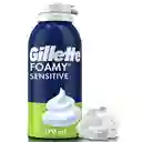 GILLETTE Foamy Sensitive Espuma de Afeitar Ideal para Hombres con Piel Sensible Afeitadas sin Irritación 179 mL