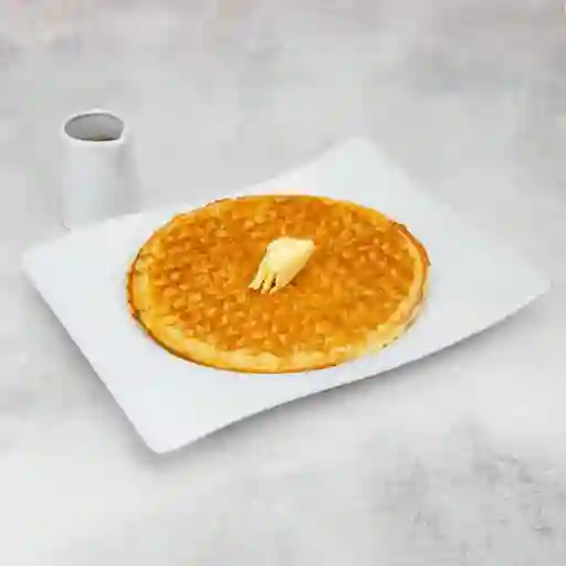 Waffle Mantequilla Syrup con Salchicha