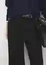 Pantalón Cinta Negro Talla 36 Mujer Mango