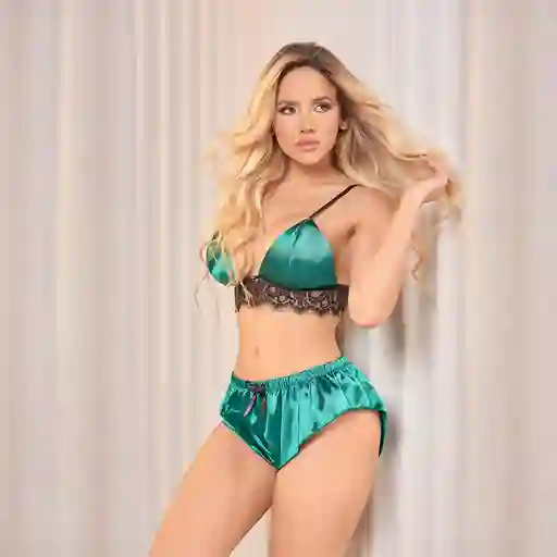 Pijama Leila Verde Cereza Lingerie