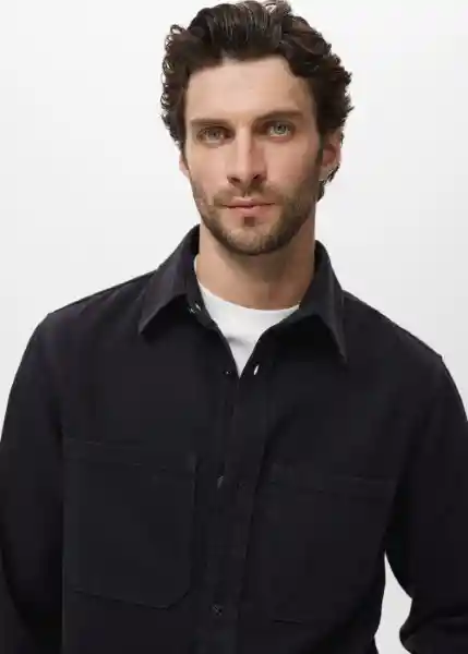 Sobrecamisa Jazz Navy Talla M Hombre Mango