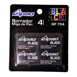Kit Borrador X4 Negro Gipao