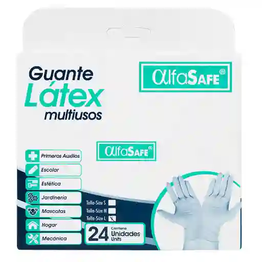 Alfa Safe Guante Látex Multiuso Talla L
