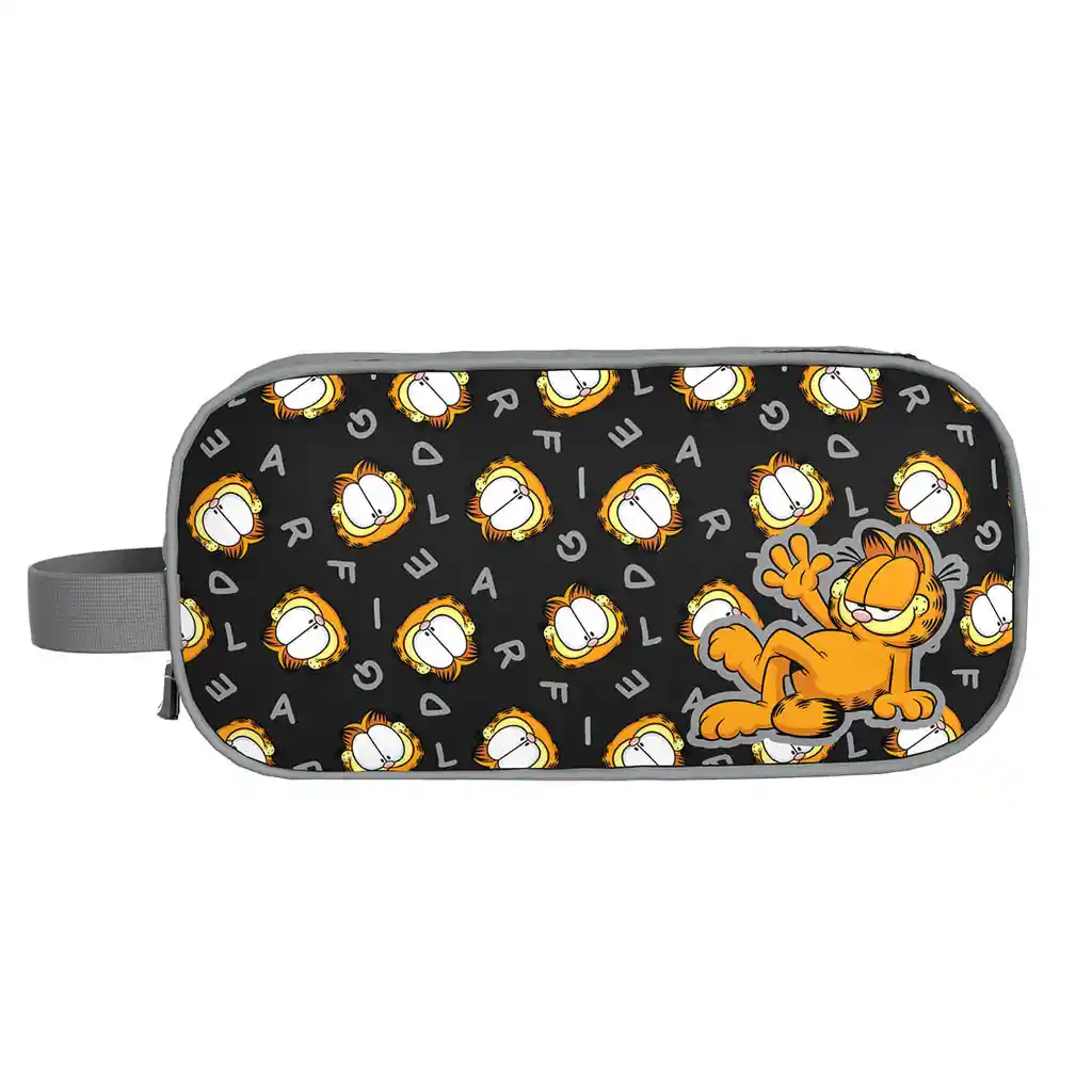 Cartuchera Puff Printing 2 Bolsillos Garfield Caras