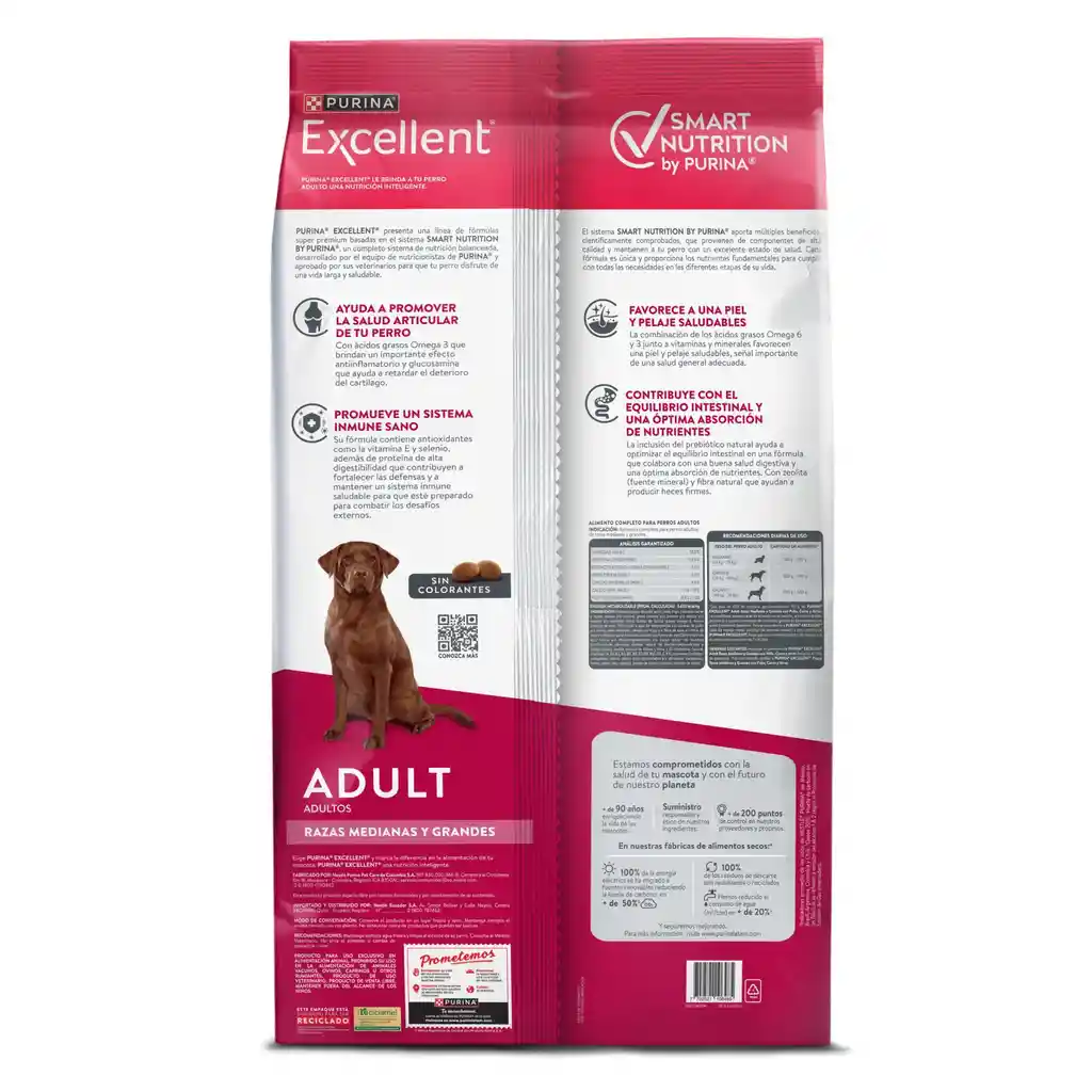 Comida para perros EXCELLENT ADULT Razas Medianas y Grandes x 17 kg