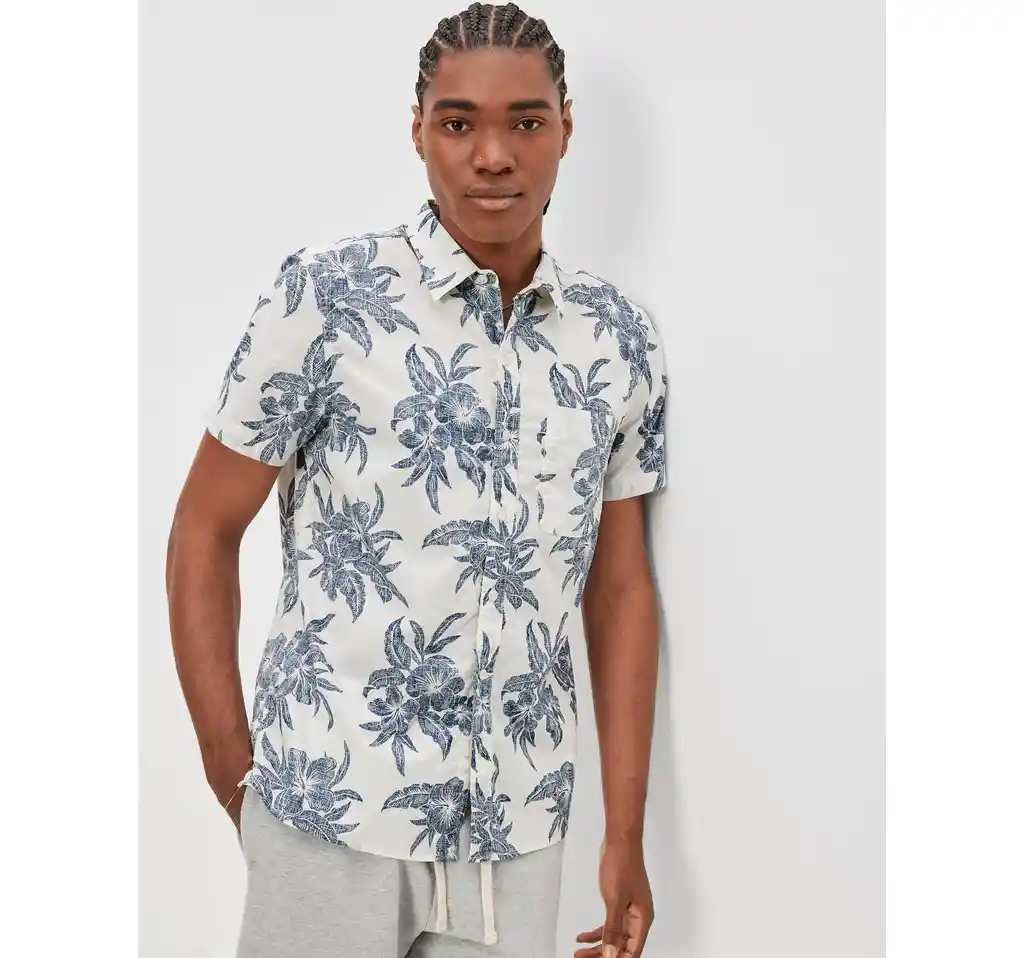 Camisa Hombre Gris Talla SMALL 400387117504 American Eagle