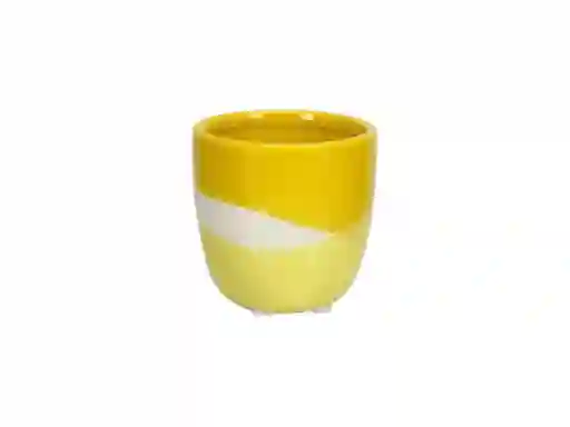 Macetero Cerámica Color Amarillo 8.5 x 8.5 cm Casaideas