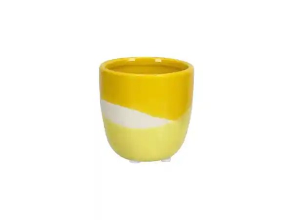 Macetero Cerámica Color Amarillo 8.5 x 8.5 cm Casaideas