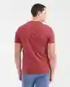 Camiseta V Neck Masculino Rojo Pasa Ultraoscuro T L Chevignon