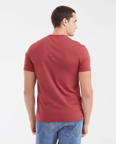 Camiseta V Neck Masculino Rojo Pasa Ultraoscuro T L Chevignon