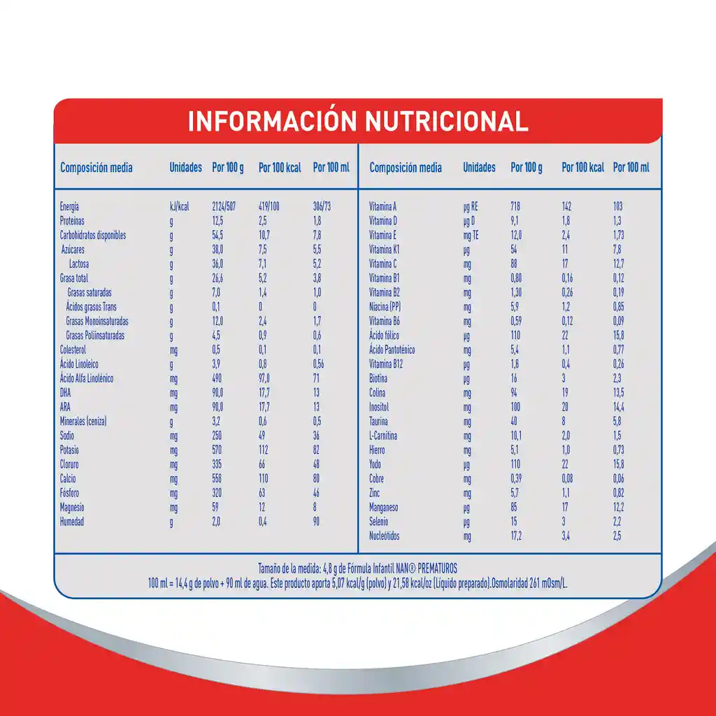 Fórmula infantil NAN PREMATUROS x 400g