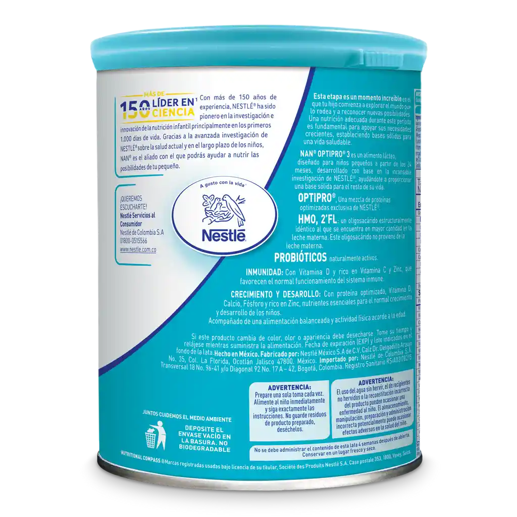 Alimento lácteo NAN OPTIPRO Etapa 3 x 800g