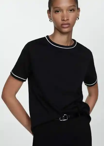 Camiseta Ritac Negro Talla XL Mujer Mango